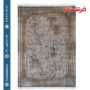 فرش طرح مدیسام 8112 متالیک بژ وینتیج 1200شانه تمام آکریلیک