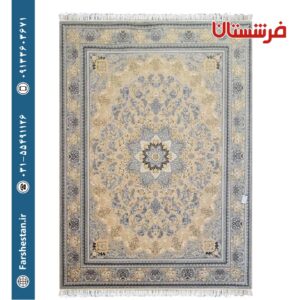 فرش طرح میخک بژ 700 شانه برجسته تمام آکریلیک