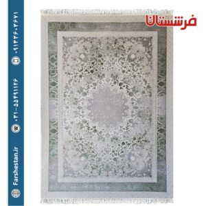 فرش طرح نائین 8178 سفید وینتیج 1200شانه تمام آکریلیک