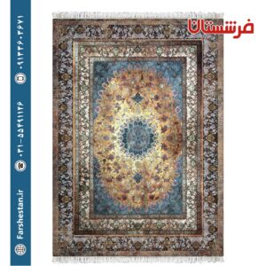 فرش طرح روشا وینتیج طلایی 1500 شانه تمام آکریلیک