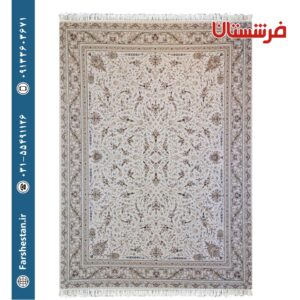 فرش طرح شروین کرم 1500 شانه برجسته تمام آکریلیک