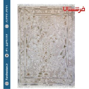فرش طرح سولان کرم 1500 شانه برجسته تمام آکریلیک