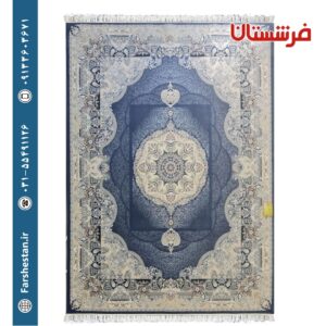 فرش طرح آبادیس اطلسی 1200شانه برجسته تمام آکریلیک