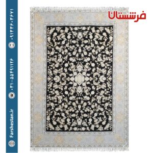 فرش طرح آناک سرمه ای 1200شانه برجسته تمام آکریلیک