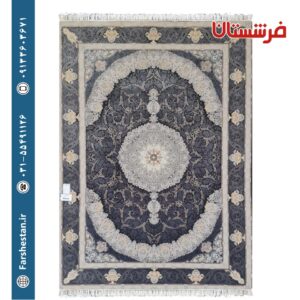 فرش طرح آریا زغالی 1200شانه برجسته تمام آکریلیک