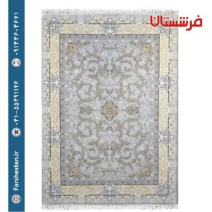 فرش طرح آرمان نقره ای 1200شانه برجسته تمام آکریلیک