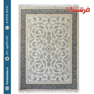 فرش طرح آتنا نقره ای 1200شانه برجسته تمام آکریلیک
