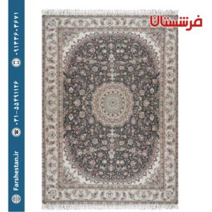 فرش طرح آترینا زغالی 1200شانه برجسته تمام آکریلیک