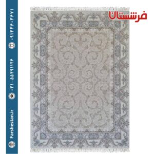 فرش طرح آوین کرم 1200شانه برجسته تمام آکریلیک