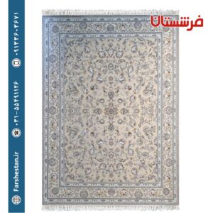 فرش طرح بنفشه بژ 1200شانه برجسته تمام آکریلیک