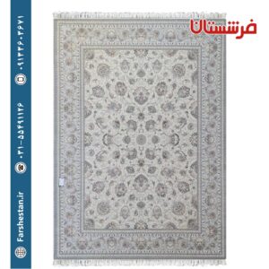 فرش طرح دلنواز کرم 1200شانه برجسته تمام آکریلیک