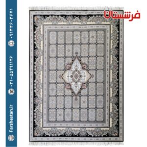 فرش طرح السا سرمه ای 1200شانه برجسته تمام آکریلیک