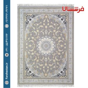 فرش طرح اصفهان نقره ای 1200شانه برجسته تمام آکریلیک
