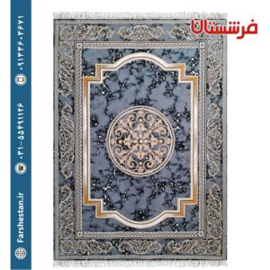 فرش طرح فرانسه طوسی 1200شانه برجسته تمام آکریلیک