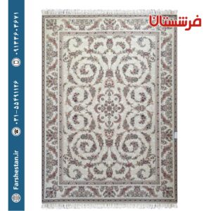 فرش طرح گل گندم نقره ای 1200شانه برجسته تمام آکریلیک