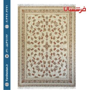فرش طرح گل سرخ نقره ای 1200شانه برجسته تمام آکریلیک
