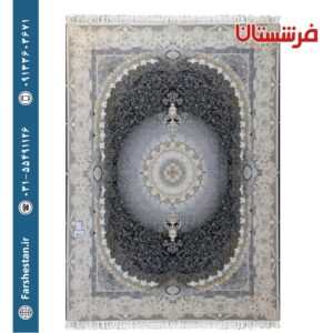 فرش طرح هالیوود سرمه ای 1200شانه برجسته تمام آکریلیک