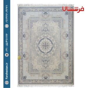 فرش طرح ایوان بژ 1200شانه برجسته تمام آکریلیک