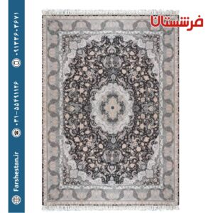 فرش طرح کارولین زغالی 1200شانه برجسته تمام آکریلیک