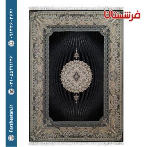 فرش طرح خلیفه سرمه ای 1200شانه برجسته تمام آکریلیک