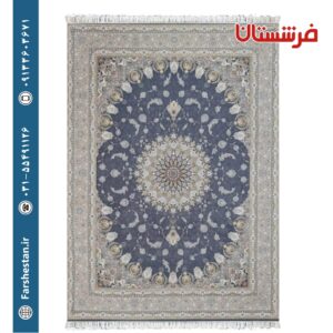 فرش طرح مهدیس آبی 1200شانه برجسته تمام آکریلیک