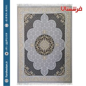 فرش طرح مهگل نقره ای 1200شانه برجسته تمام آکریلیک