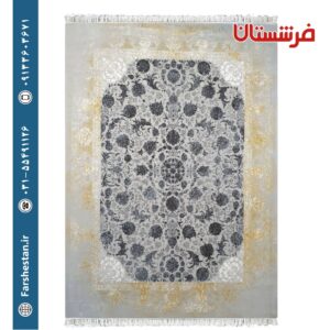 فرش طرح مارسی نقره ای 1200شانه برجسته تمام آکریلیک
