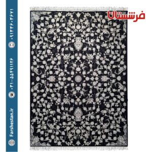 فرش طرح نیوشا سرمه ای 1200شانه برجسته تمام آکریلیک