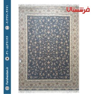فرش طرح کد R101A آبی 1200شانه برجسته تمام آکریلیک