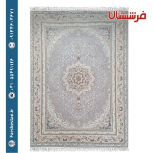 فرش طرح کد R125T طوسی 1200شانه برجسته تمام آکریلیک