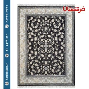 فرش طرح رومینا زغالی 1200شانه برجسته تمام آکریلیک