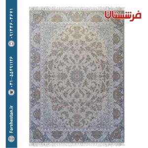 فرش طرح رز کرم 1200شانه برجسته تمام آکریلیک