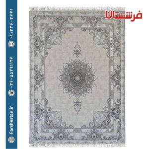 فرش طرح تبریزان کرم 1200شانه برجسته تمام آکریلیک