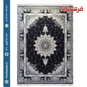 فرش طرح تبریزان سرمه ای 1200شانه برجسته تمام آکریلیک