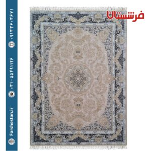 فرش طرح طلا بژ 1200شانه برجسته تمام آکریلیک