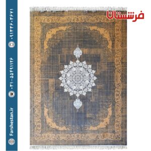 فرش طرح ونوس زغالی طلایی 1200شانه برجسته تمام آکریلیک