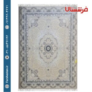 فرش طرح ویلا بژ 1200شانه برجسته تمام آکریلیک