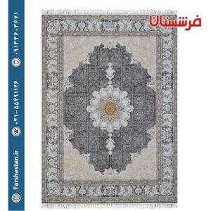 فرش طرح زرفام زغالی 1200شانه برجسته تمام آکریلیک