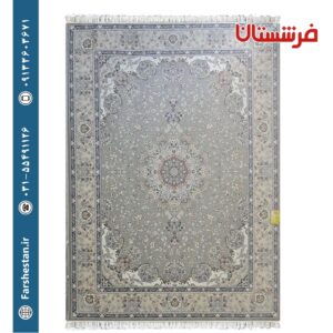 فرش طرح زرنگار نقره ای 1200شانه برجسته تمام آکریلیک