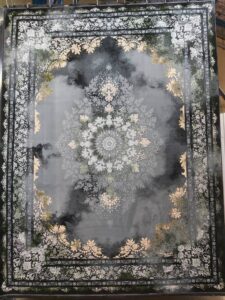 فرش طرح ترمه سبز 309- 700 شانه تمام آکریلیک