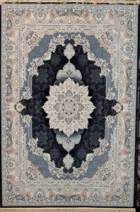 فرش طرح دلارام سرمه ای - 700 شانه تمام آکریلیک