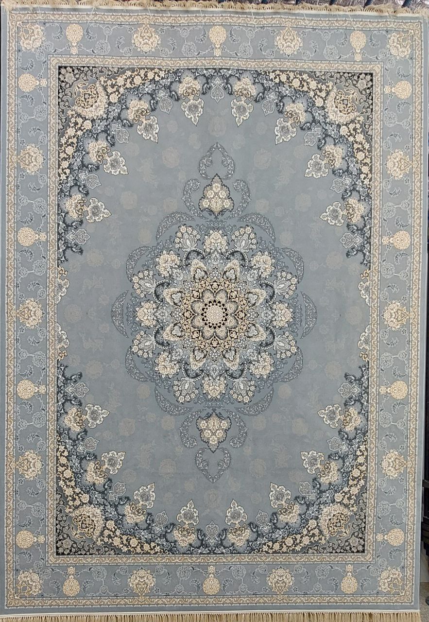 فرش طرح گلرخ نقره ای - 700 شانه تمام آکریلیک
