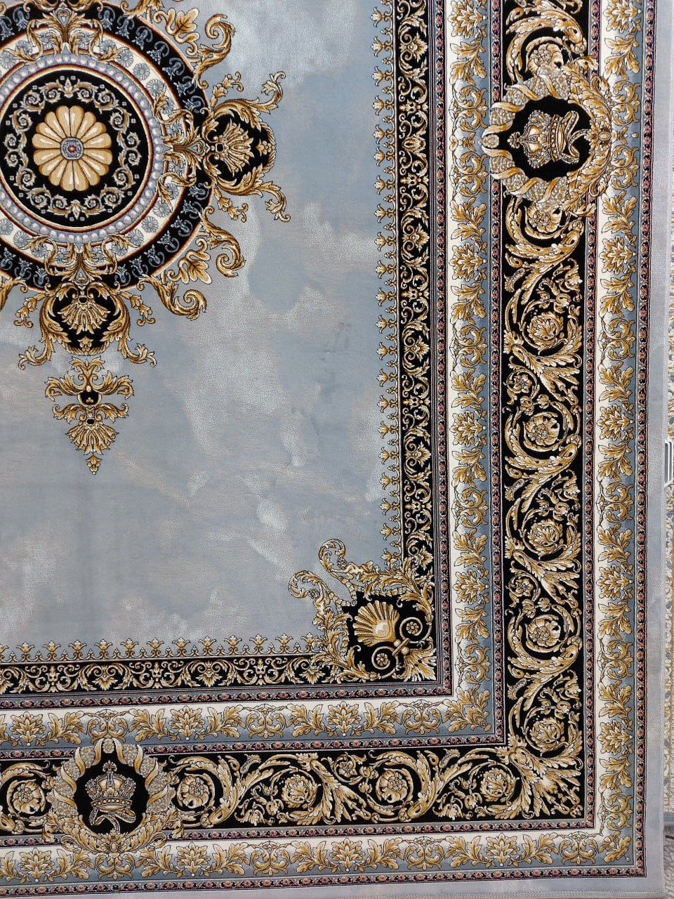 فرش طرح جیوا نقره ای - 700 شانه تمام آکریلیک - تصویر 2