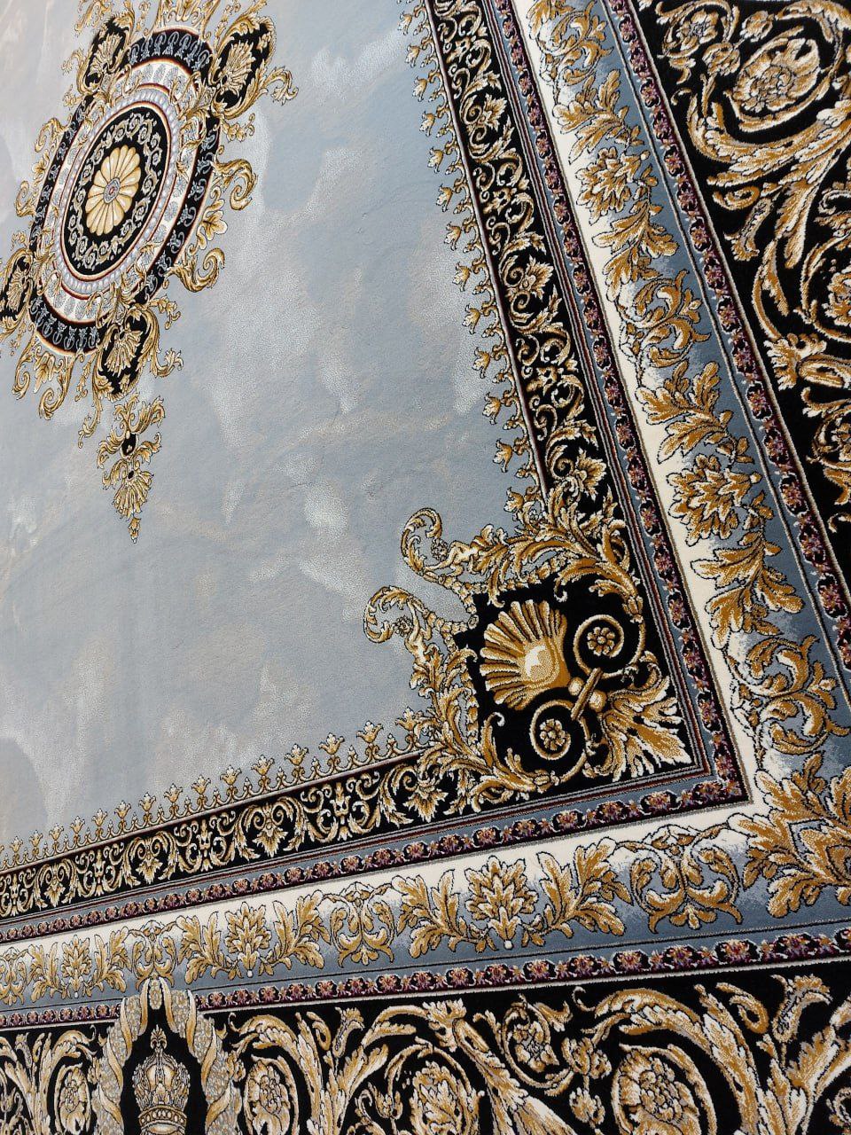 فرش طرح جیوا نقره ای - 700 شانه تمام آکریلیک - تصویر 3