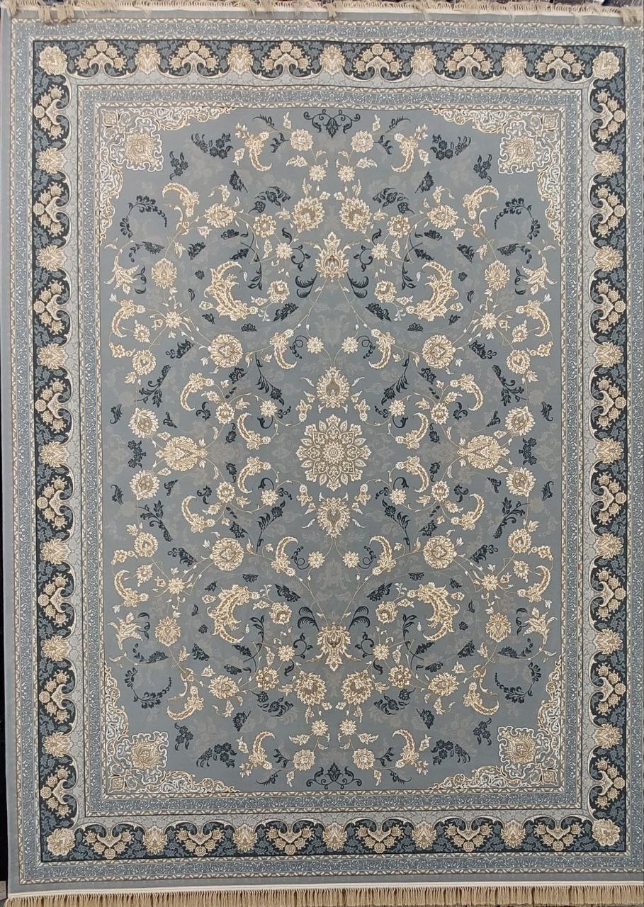 فرش طرح نیلی نقره ای - 700 شانه تمام آکریلیک