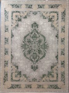 فرش طرح اپال سبز ترمه ای - 700 شانه تمام آکریلیک