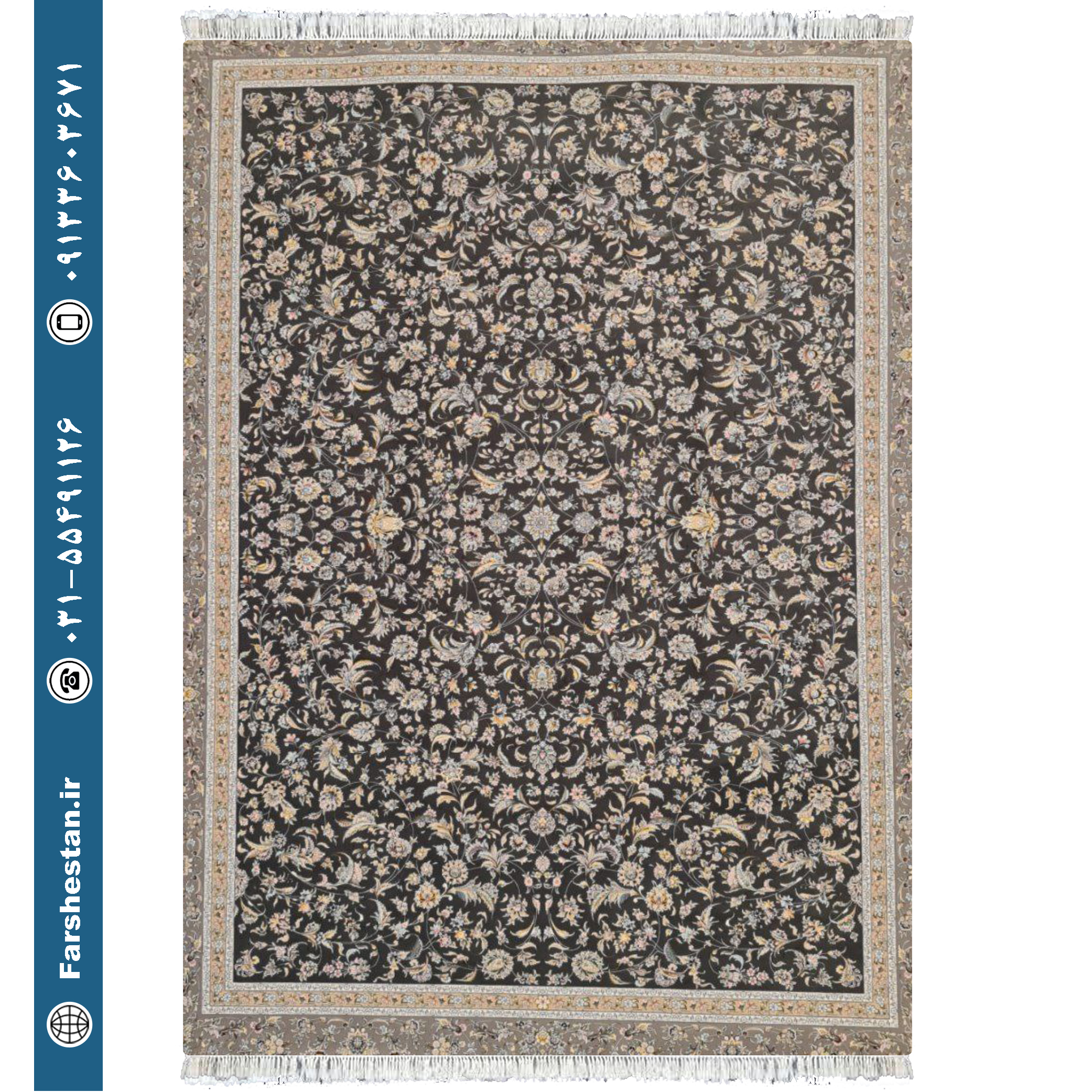 فرش طرح آدریانا خاکستری - 1200 شانه تمام آکریلیک