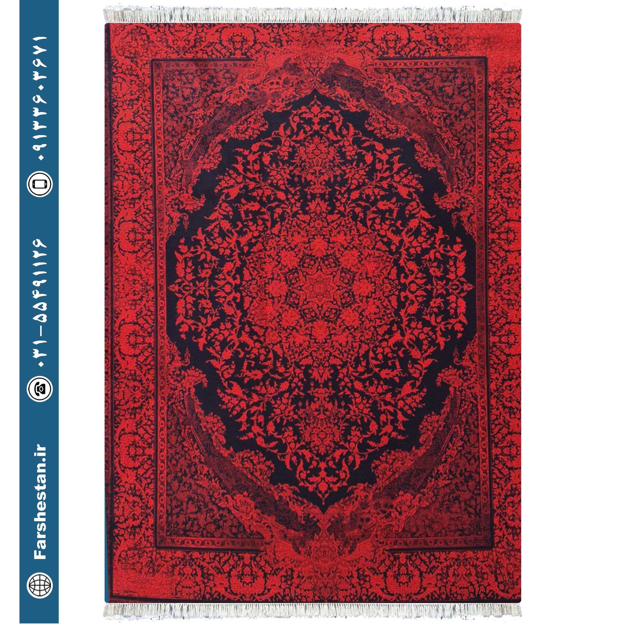 فرش طرح آناهیل لاکی سرمه ای - 1200 شانه تمام آکریلیک