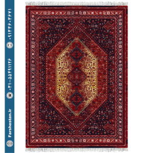 فرش طرح بختیاری لاکی زرد- 1200 شانه تمام آکریلیک