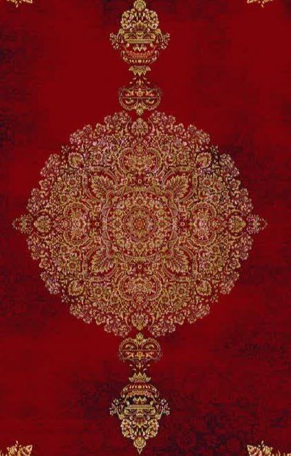 فرش طرح کاسپین لاکی زرد - 1200 شانه تمام آکریلیک - تصویر 3